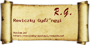 Reviczky Gyöngyi névjegykártya